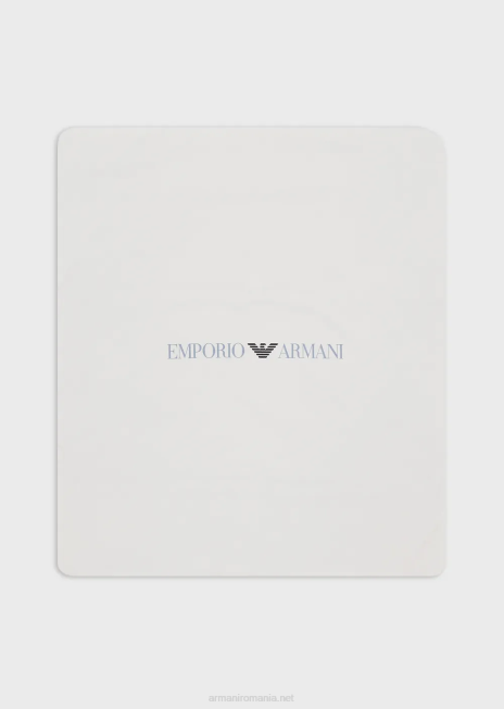 băiat R802G2721 pătură cu două fețe cu logo op-art și vulturi Armani