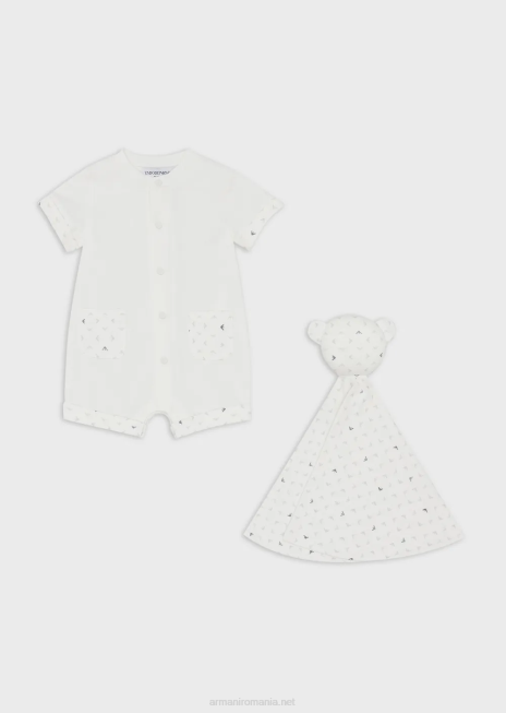 băiat R802G2723 set cadou de salopetă și pătură de siguranță Armani