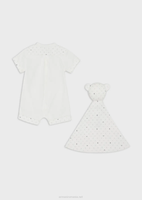 băiat R802G2723 set cadou de salopetă și pătură de siguranță Armani