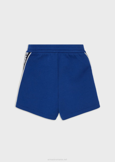 băiat R802G2727 pantaloni scurți din jerseu dublu cu bandă cu logo Armani