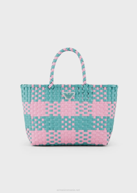 fată R802G2584 geantă shopper împletită în două tonuri Armani