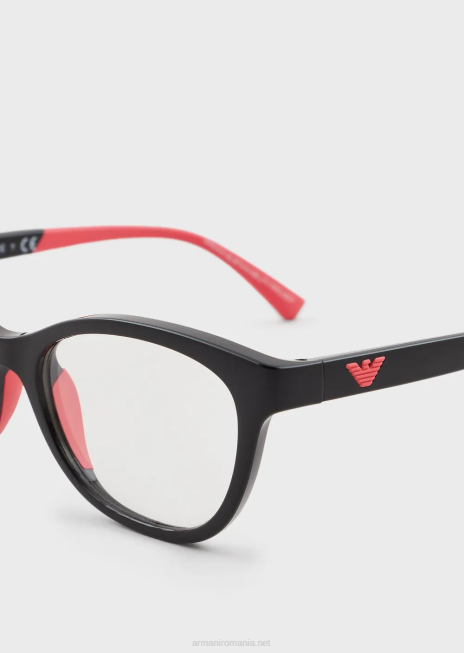 fată R802G2596 ochelari cu ochi de pisică Armani negru