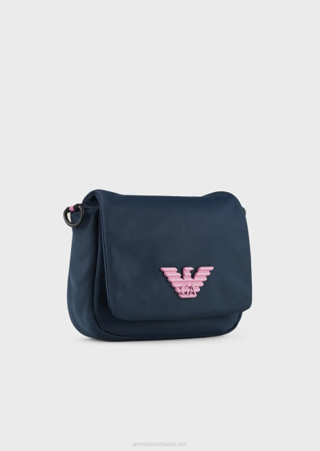 fată R802G2620 geantă messenger din nailon reciclat cu placă vultur Armani