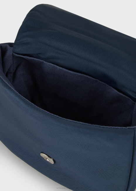 fată R802G2620 geantă messenger din nailon reciclat cu placă vultur Armani