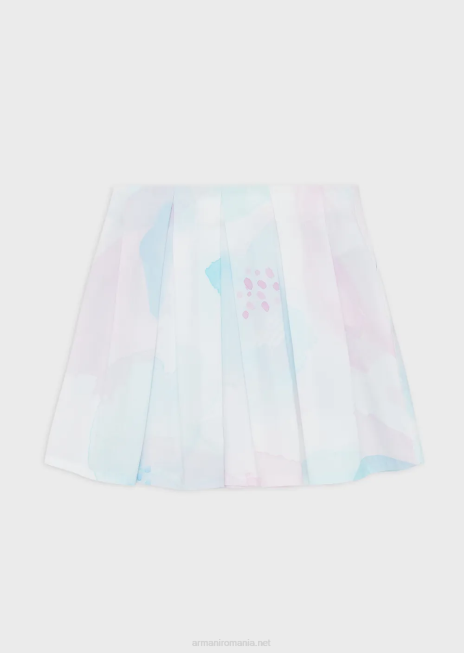 fată R802G2541 fusta din popelin cu imprimeu floral acuarela Armani