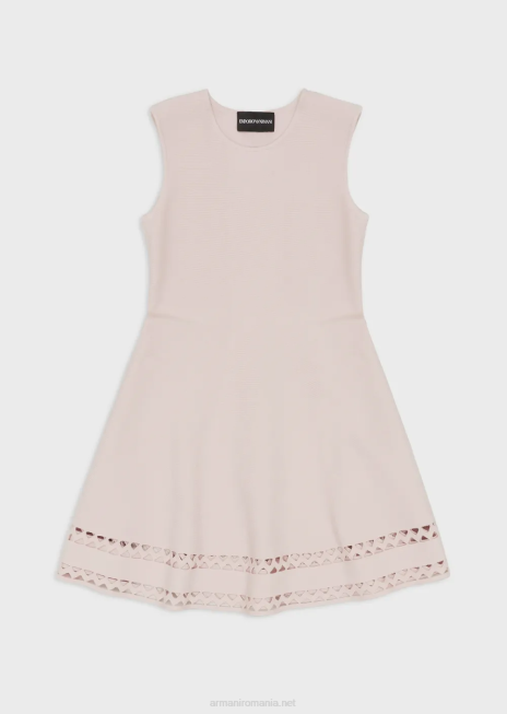 fată R802G2542 rochie evazată din tricot cu profil tăiat cu laser Armani roz