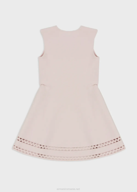 fată R802G2542 rochie evazată din tricot cu profil tăiat cu laser Armani roz