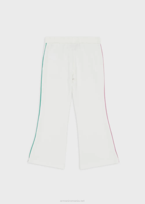 fată R802G2545 pantaloni French Terry cu detalii contrastante Armani alb