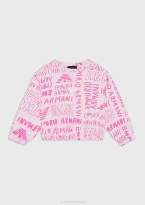 fată R802G2547 hanorac din jerseu cu inscripții ea crew Armani roz