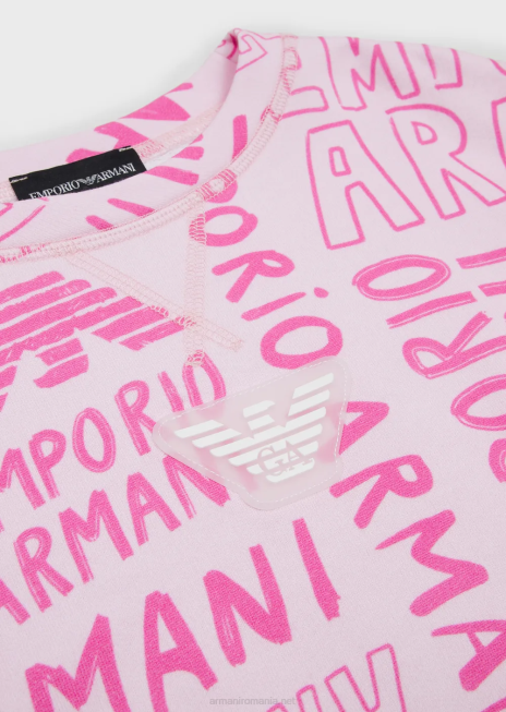 fată R802G2547 hanorac din jerseu cu inscripții ea crew Armani roz