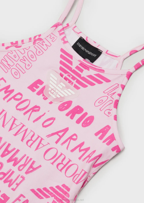 fată R802G2549 Maieu din jerseu cu inscripții pe toată suprafața ei Armani roz