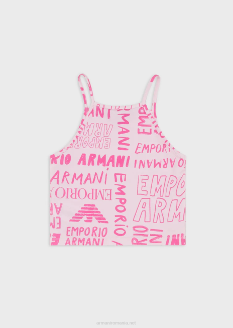 fată R802G2549 Maieu din jerseu cu inscripții pe toată suprafața ei Armani roz