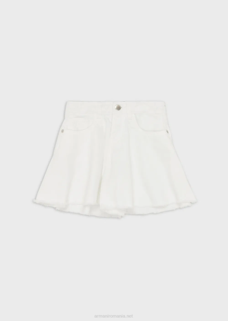 fată R802G2552 pantaloni scurți evazați de taur vopsiți în haine Armani alb