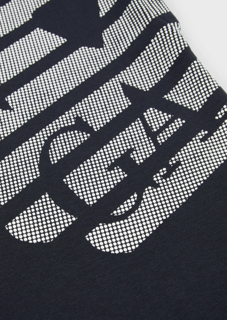 fată R802G2566 Rochie ușoară din jerseu din lână, cu model de vultur supradimensionat Armani logo albastru