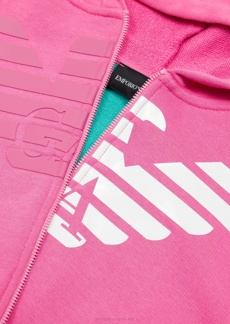 fată R802G2568 hanorac cu glugă și fermoar cu ea crew eagle supradimensionat Armani verde