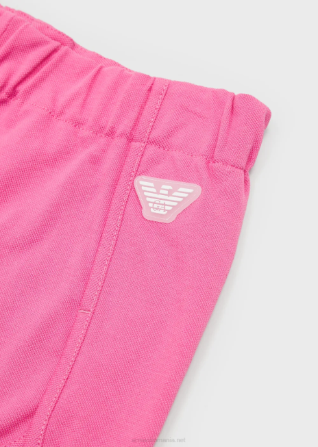 fată R802G2569 pantaloni scurți ea crew din jerseu piqué cu plasture vultur Armani roz