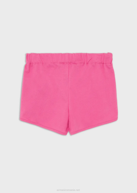 fată R802G2569 pantaloni scurți ea crew din jerseu piqué cu plasture vultur Armani roz
