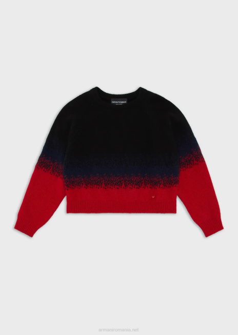 fată R802G2570 pulover din amestec de lână perforat cu acul Armani