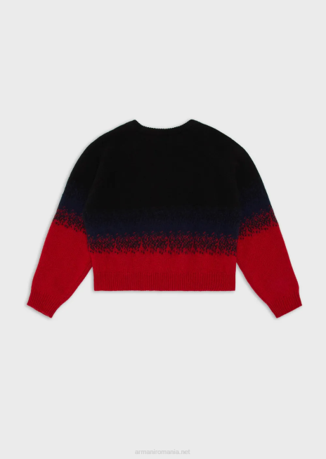 fată R802G2570 pulover din amestec de lână perforat cu acul Armani