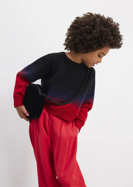 fată R802G2570 pulover din amestec de lână perforat cu acul Armani