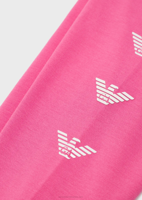 fată R802G2576 Jambiere din jerseu ea crew cu vulturi verticale Armani fucsie