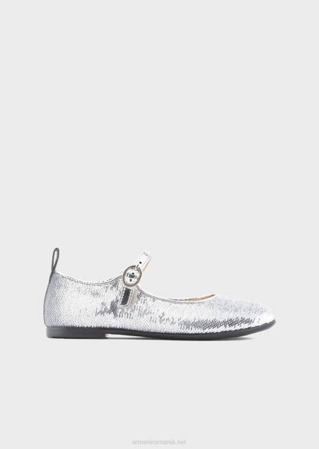 fată R802G2581 Mary Janes cu paiete peste tot Armani argint