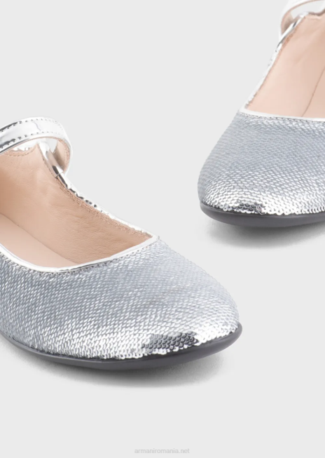 fată R802G2581 Mary Janes cu paiete peste tot Armani argint