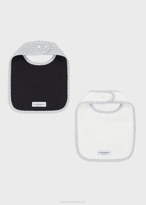 fată R802G2624 set de două bavete cu vulturi op-art Armani azur