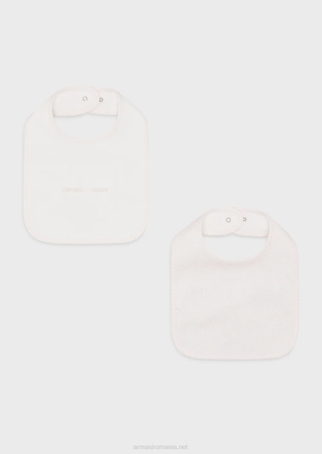 fată R802G2625 set de două bavete cu vulturi op-art Armani roz