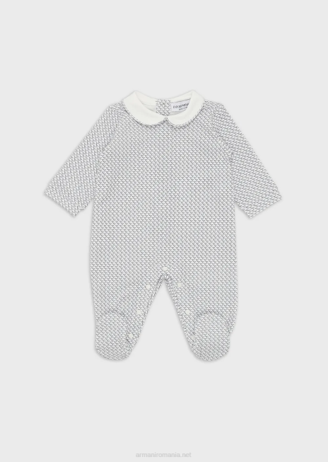 fată R802G2629 costume cu guler Peter Pan și vultur op-art peste tot Armani azur