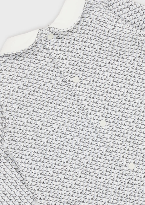 fată R802G2629 costume cu guler Peter Pan și vultur op-art peste tot Armani azur