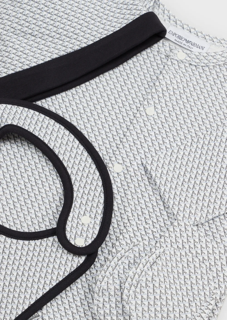 fată R802G2648 Set cadou format din cizme op-art de vultur, bavetă, costume și bonetă Armani