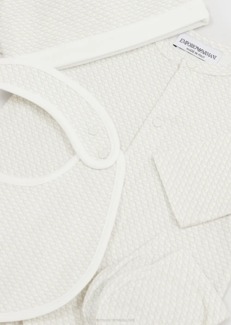 fată R802G2649 Set cadou format din cizme op-art de vultur, bavetă, costume și bonetă Armani