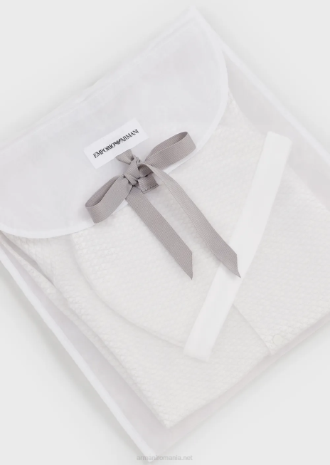 fată R802G2649 Set cadou format din cizme op-art de vultur, bavetă, costume și bonetă Armani