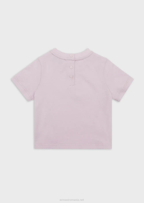 fată R802G2654 tricou din jerseu organic cu logo-ul semnăturii cu paiete Armani