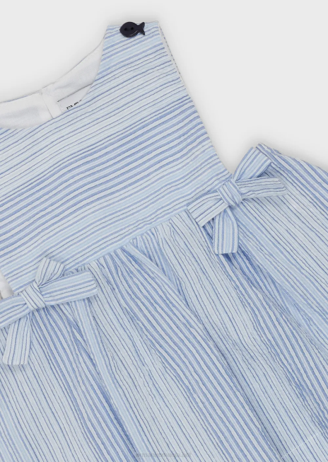 fată R802G2656 Set rochie și pantaloni scurți cu imprimeu în dungi pe litoral Armani