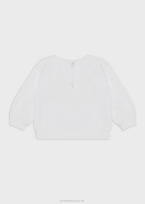 fată R802G2662 hanorac din amestec de bumbac cu vultur supradimensionat și paiete Armani