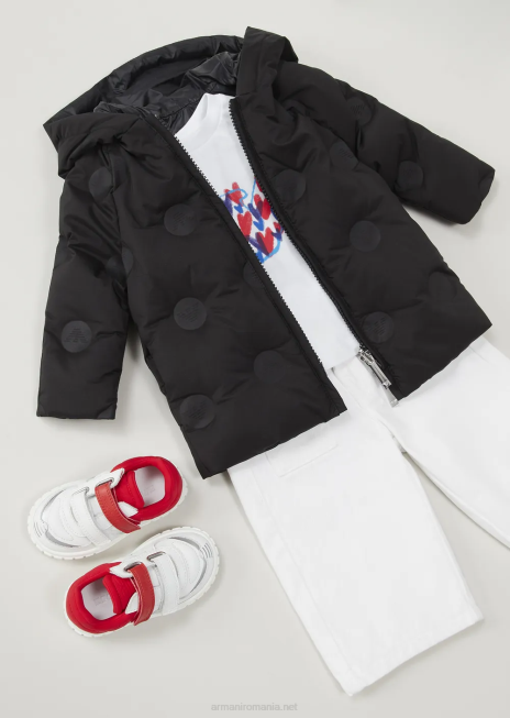 fată R802G2662 hanorac din amestec de bumbac cu vultur supradimensionat și paiete Armani