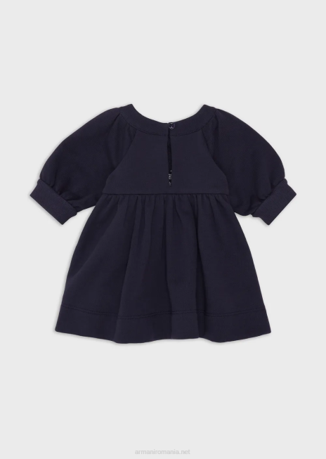 fată R802G2663 Rochie din fleece din jerseu din amestec de bumbac cu vultur supradimensionat cu paiete Armani model