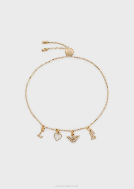 femei R802G783 brățară albă cu lanț de sidef Armani aur