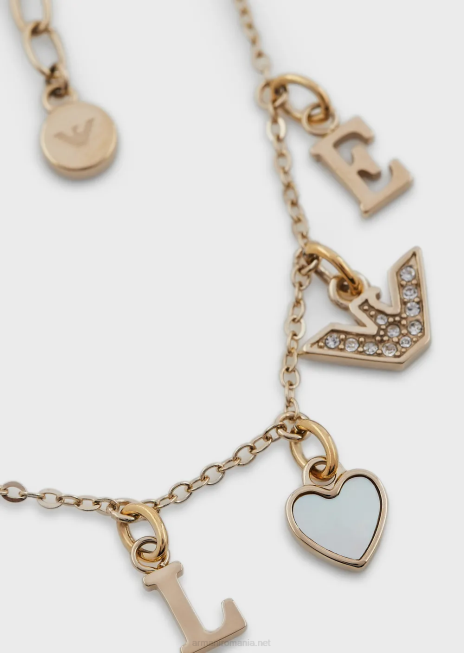 femei R802G784 colier alb de lanț de sidef Armani aur