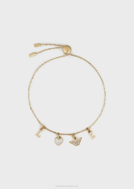 femei R802G785 brățară albă cu componente din sidef Armani aur roz