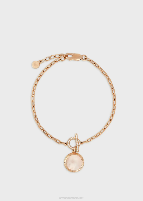 femei R802G787 brățară cu lanț de sidef piersic Armani