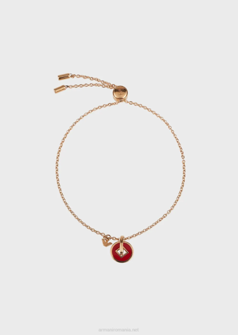 femei R802G789 Brățară cu lanț din argint sterling auriu roz Armani aur