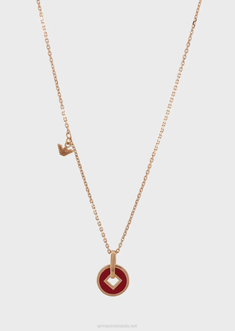 femei R802G790 colier cu pandantiv din argint sterling de culoare auriu roz Armani aur