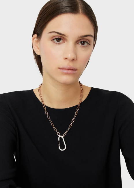 femei R802G797 colier cu lanț din oțel inoxidabil de culoare auriu roz Armani aur roz