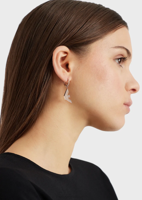 femei R802G799 cercei cu cerc din oțel inoxidabil de culoare auriu roz Armani aur roz