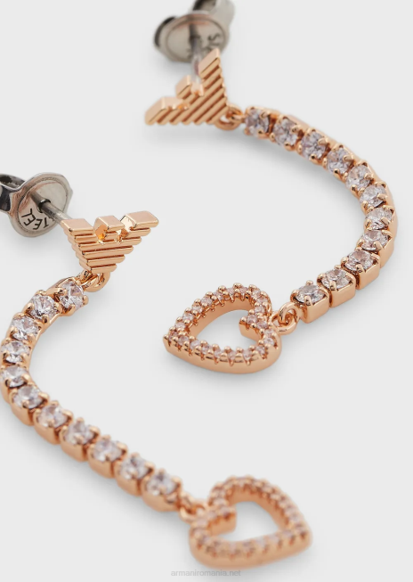 femei R802G801 cercei cu picătură din alamă auriu roz Armani aur roz