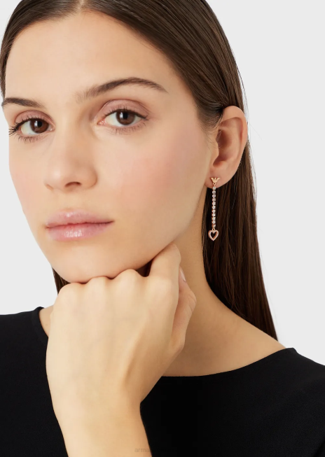 femei R802G801 cercei cu picătură din alamă auriu roz Armani aur roz