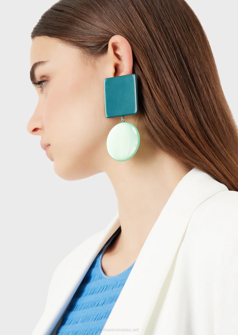 femei R802G810 cercei pandantiv din rasina cu elemente geometrice Armani